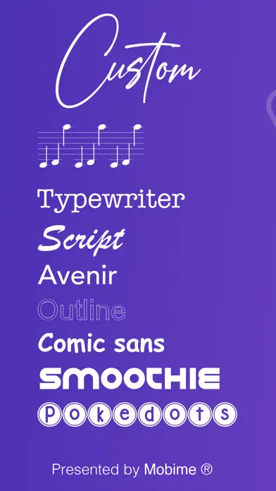 Fonts Keyboard App Store preview showing custom type styles